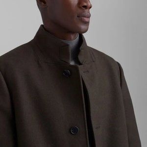 Loukas Funnel Neck Coat - Olive (XS)
